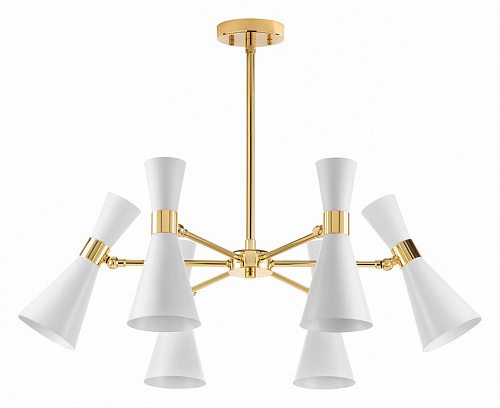 Люстра на составной штанге Lightstar Dumo 816066, диаметр 70 см, золото-белый