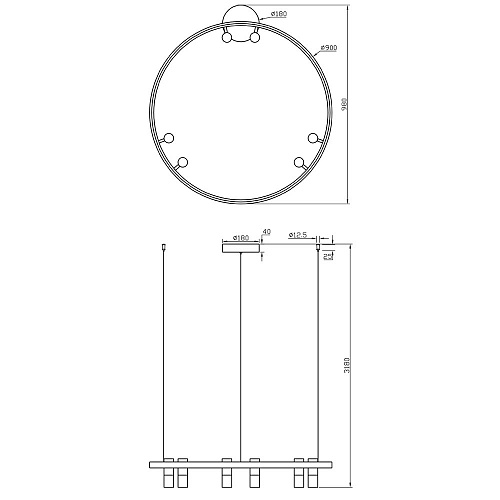 Подвесная светодиодная люстра 90 см, 40W, 3000-4000К Maytoni Satellite MOD102PL-L42WK белый