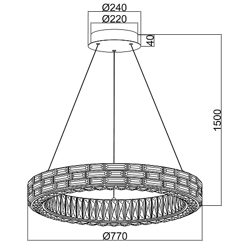 Люстра подвесная LED 80W 2800К-6500К 4014/03/08P золото Gabbana Stilfort