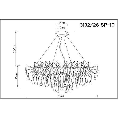 Люстра подвесная 3132/26 SP-10 серебро Salice Divinare