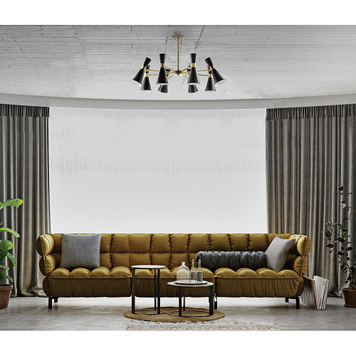 Люстра на составной штанге Lightstar Dumo 816087, диаметр 86 см, черный-золото