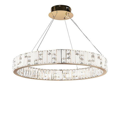 Подвесная хрустальная светодиодная люстра 100W 3700К 5072/100L золото Crossa Odeon Light