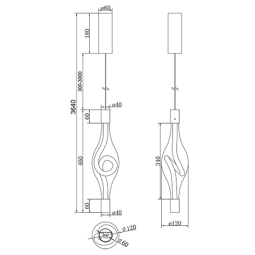 Подвесной светильник Maytoni Loop 14W 3000K MOD290PL-L14BS3K