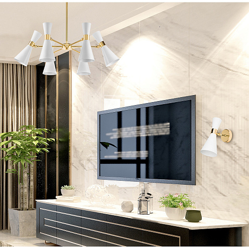 Люстра на составной штанге Lightstar Dumo 816066, диаметр 70 см, золото-белый