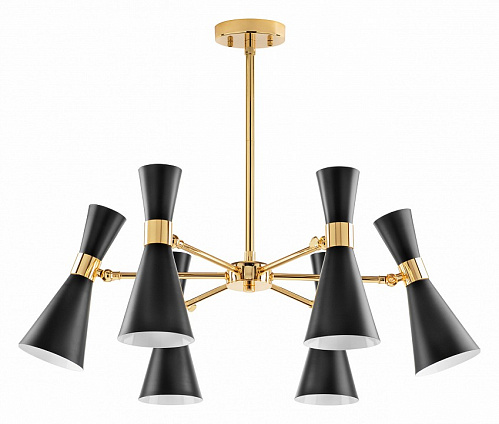 Люстра на составной штанге Lightstar Dumo 816067, диаметр 70 см, черный-золото