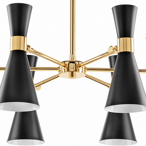 Люстра на составной штанге Lightstar Dumo 816067, диаметр 70 см, черный-золото