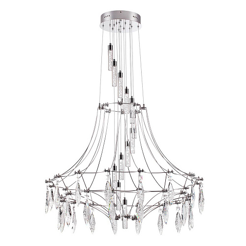 Хрустальная светодиодная люстра 51W 4000K 6699/51L хром Flamenco Odeon Light Exclusive