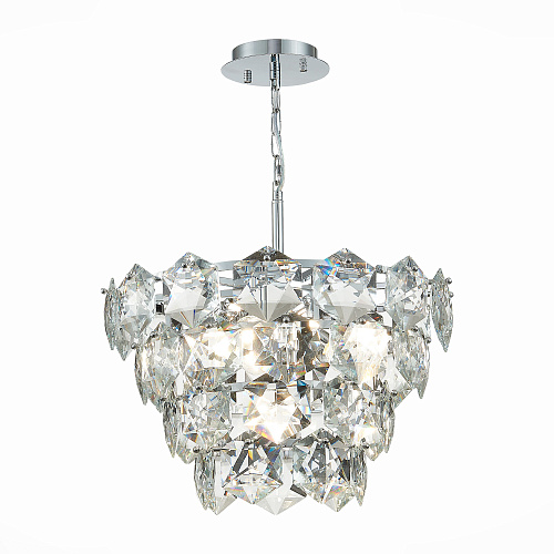 Хрустальная подвесная люстра 6*E14 SL1631.103.06 хром/прозрачный Viterbo ST Luce