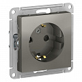 Розетка 2P+E со шторками 16А сталь AtlasDesign ATN000945