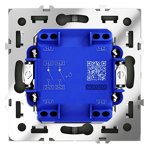 Выключатель с самовозвратом двухклавишный Voltum S70, графит VLS020607