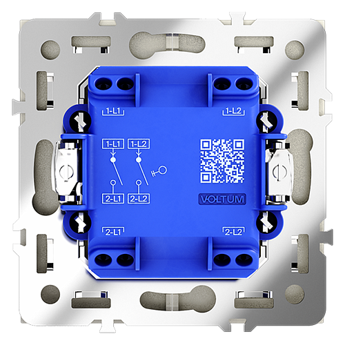 Выключатель двухклавишный Voltum S70, сталь VLS020105