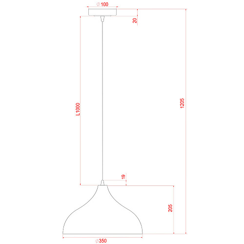 Подвесной светильник 20*35 см, 1*E14, 40W, Arte Lamp Carmel A7076SP-1BK, Черный
