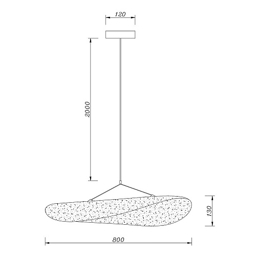 Подвесной светильник 13*80 см, 1*LED, 26W, 3000K Divinare Fiamma 5866/06 SP-26, Черный