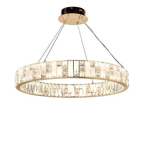 Подвесная хрустальная светодиодная люстра 100W 3700К 5072/100L золото Crossa Odeon Light