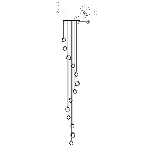 Подвесной светодиодный светильник 56W 3000K MOD361PL-L58BS3K латунь Pharao Modern Maytoni