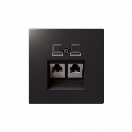 Розетка компьютерная двойная Jasmart FD RJ45 5 кат., никель FD6106NI