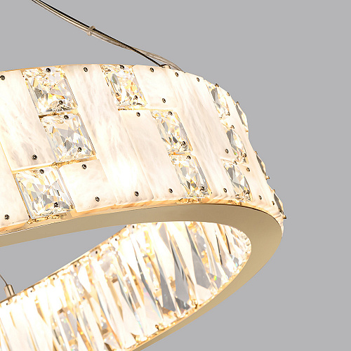 Подвесная хрустальная светодиодная люстра 100W 3700К 5072/100L золото Crossa Odeon Light