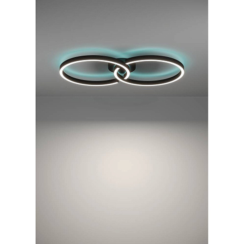 Потолочный светильник Eglo AMANDOLO, 19,5W(LED), 2400lm, L675, B380, H65, алюминий, сталь, черный/пластик, белый