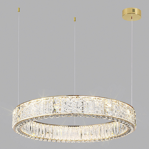 Подвесная хрустальная светодиодная люстра 100W 3700К 5071/100L золото Version Odeon Light