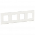 Unica Pure Белое стекло/Белая Рамка 4-ная горизонтальная