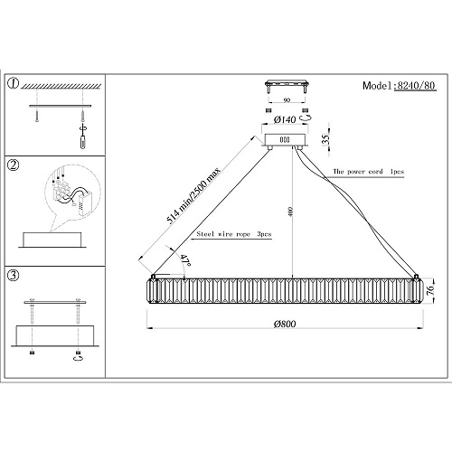 Люстра Newport 8240 8240/80 chrome