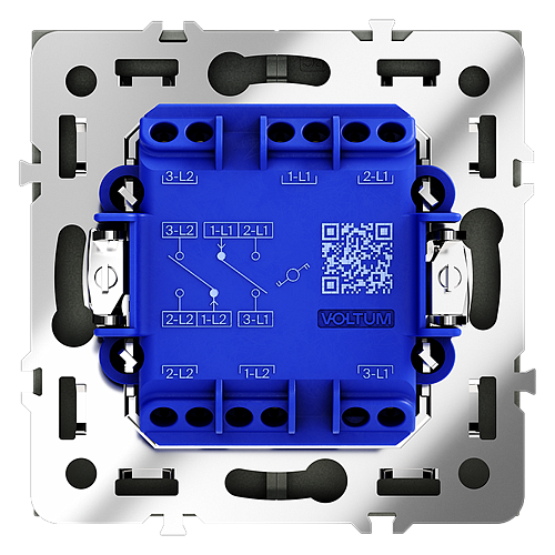 Проходной двухклавишный выключатель Voltum S70, титан VLS020306