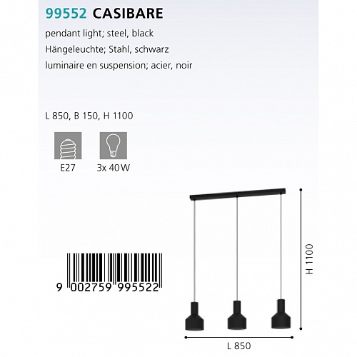 Подвесной светильник Eglo Casibare 99552