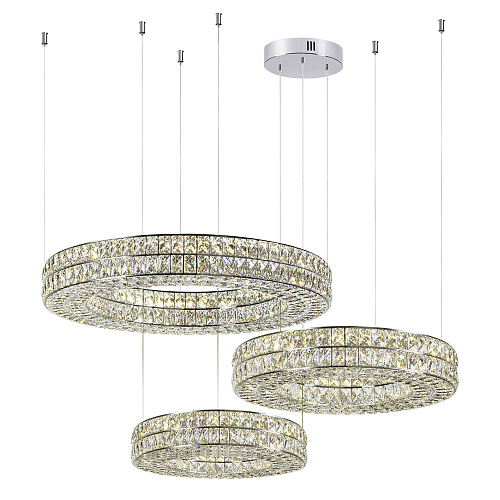 Хрустальная подвесная светодиодная люстра 98W 4000К 4927/98L хром Panta Odeon Light
