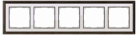 Рамка на 5 постов Werkel (бронза/белый) WL17-Frame-05