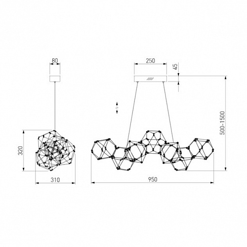 Люстра Eurosvet Uma 90368/7 Black Pearl