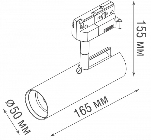 Светодиодный диммируемый светильник для трехфазного шинопровода Donolux 10W 3000K DL18866/10W Track B Dim