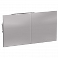 Розетка с/з двойная, со шторками, с крышкой, AtlasDesign Алюминий ATN000328