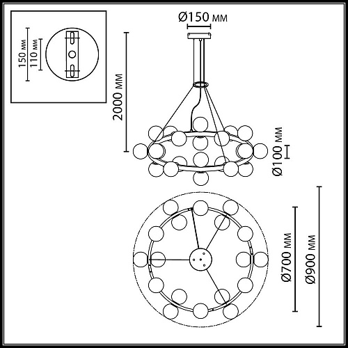Люстра 24*Е14 Odeon Light Magia 7109/24