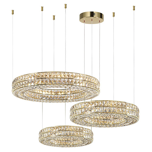 Хрустальная подвесная светодиодная люстра 52W 4000К 4926/52L золото Panta Odeon Light