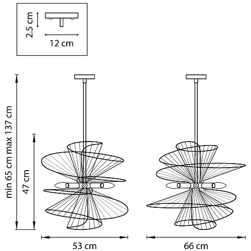 Люстра на штанге Light Star Zeta 728163, золото