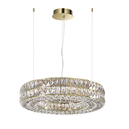 Хрустальная подвесная светодиодная люстра 85W 4000К 4926/85L золото Panta Odeon Light
