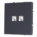 Компьютерная розетка RJ-45 кат. 5e двойная (черный soft touch) Mikami MI5-1803