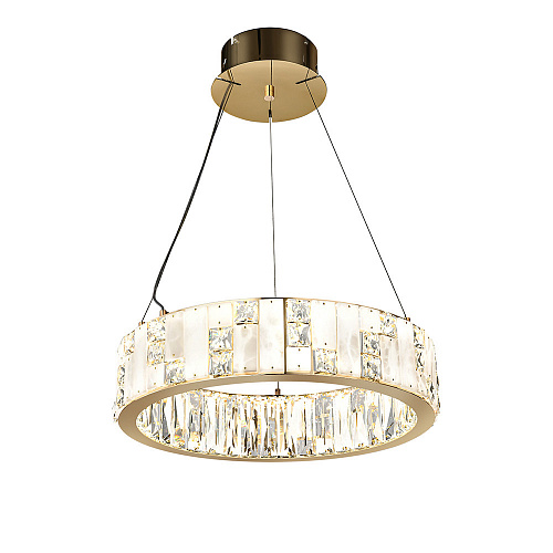 Подвесная хрустальная светодиодная люстра 60W 3700К 5072/60L золото Crossa Odeon Light