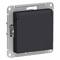 Розетка 2P+E с крышкой со шторками 16А карбон AtlasDesign ATN001046