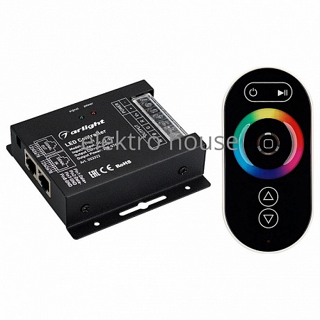 Контроллер-регулятор цвета RGBW с пультом ДУ Arlight VT-S17 VT-S17-4x6A (12-24V, ПДУ Овал, RF) 023322