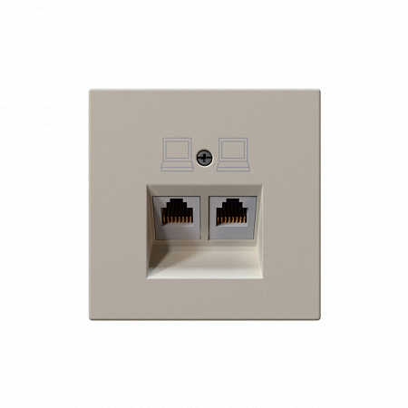 Розетка компьютерная двойная Jasmart FD RJ45 5 кат., сахара FD6106SH