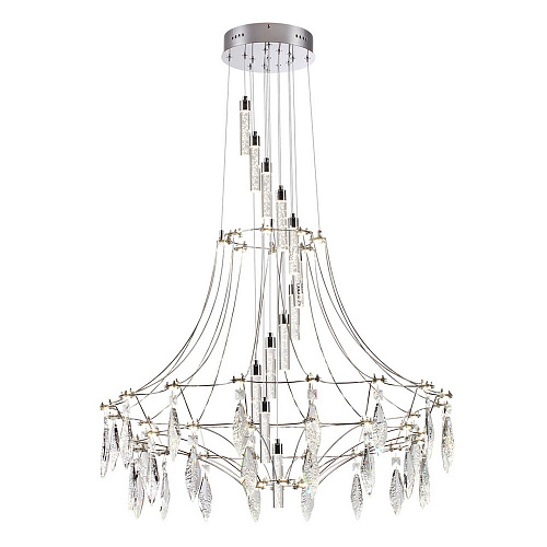 Хрустальная светодиодная люстра 51W 4000K 6699/51L хром Flamenco Odeon Light Exclusive
