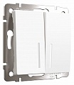 Выключатель двухклавишный с подсветкой без рамки Werkel Белые матовые W1120161