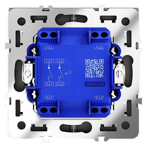 Выключатель двухклавишный Voltum S70, черный матовый VLS020108