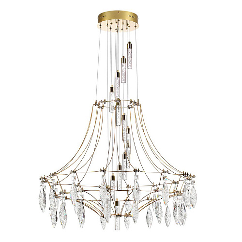Хрустальная светодиодная люстра 51W 4000K 7000/51L золото Flamenco Odeon Light Exclusive