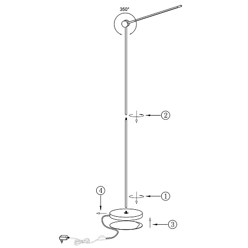 Торшер 15W 3000K 7101/15FL черный Foden Odeon Light