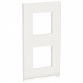 Unica Pure Белое стекло/Белая Рамка 2-ная вертикальная