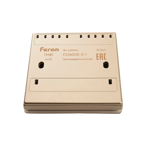 Выключатель беспроводной FERON TM81 одноклавишный, золото 41725