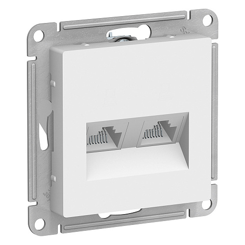 Розетка компьютерная 2хRJ45 белый AtlasDesign ATN000185