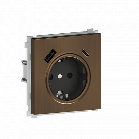 Розетка с USB тип A+C Donel R98 Metal Латунь DA15500-DA222ME